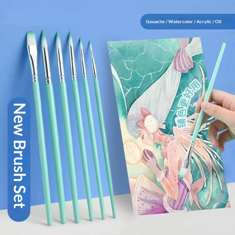 Gouache Paint Set - 6-delige set nylon haar aquarel acrylverf