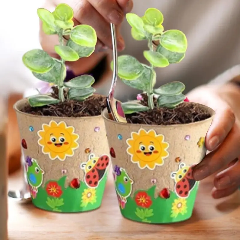 Art And Craft For Nursery - DIY Papieren Bloempot Knutselset Met Koepelvormige