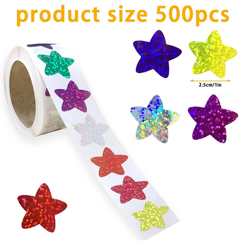 School Of Art X Craft - 500 Stuks/Roll Kleurrijke Sterstickers Kinderen Beloning