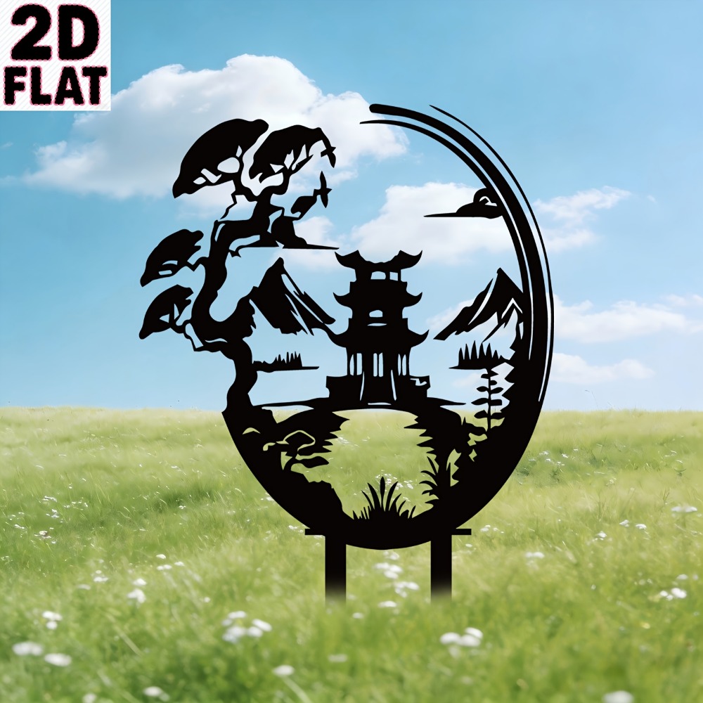 Art Craft Bar - CIFBUY Chinese Paviljoen Metalen Wanddecoratie Waterdicht