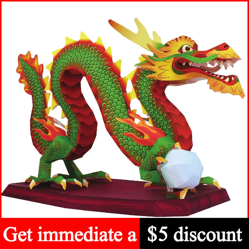 Art Craft Cardboard - Chinese Draak Loong Handgemaakte Origami Art